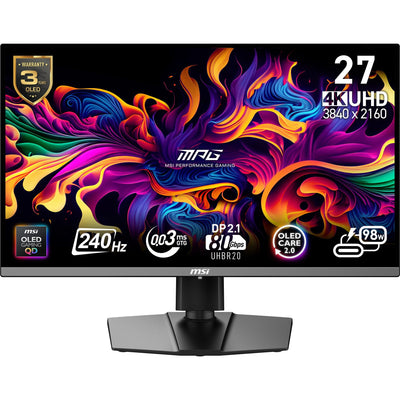 MSI Monitor 26.5 Mpg 272URXDE Qd-oled 3840 X 2160 Pixels 4K Ultra HD Black — image 1