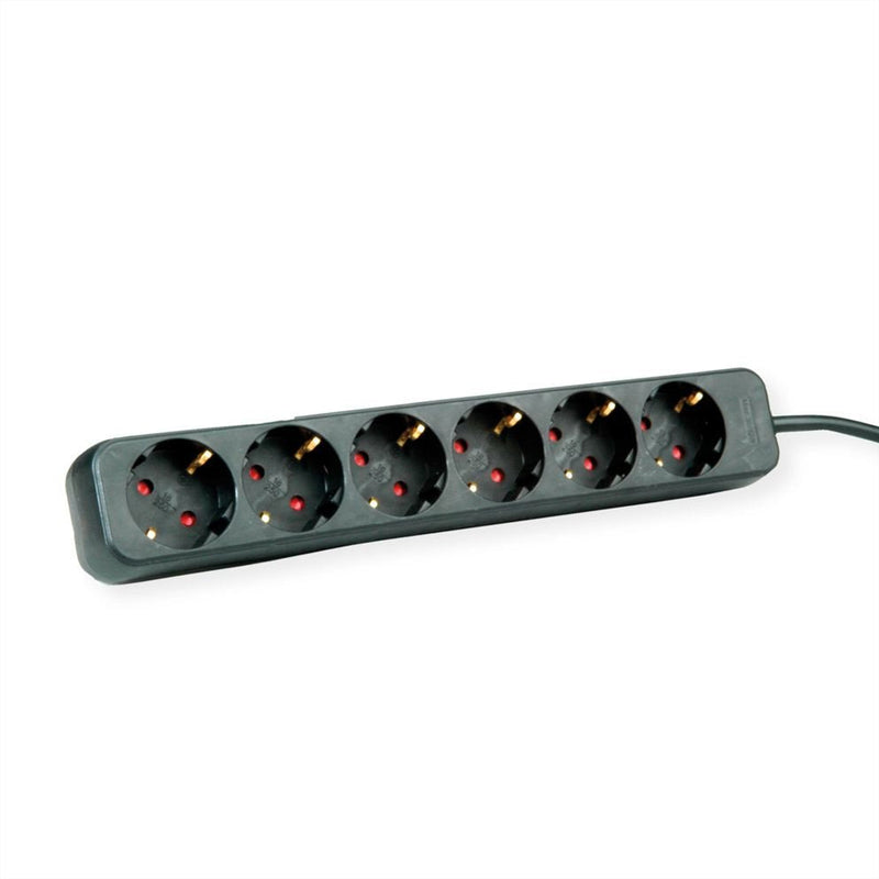 Roline 6-VÍAS Power Strip Plugs Without Switch Black 3M