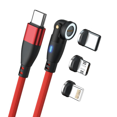 Realpower Magnetic Cable 100 WATT,1M, Red With Adaptern — image 1