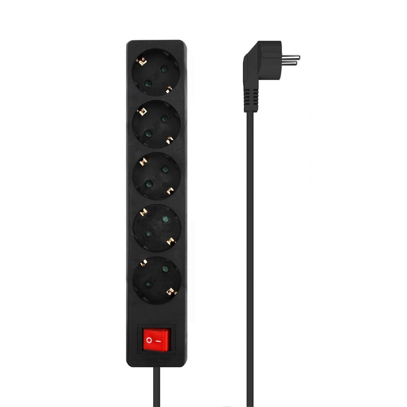 Aisens Power Strip 5 Sockets With Switch With Cable 3×1.5MM2 - 1.4M - Black