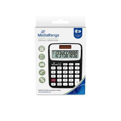 Calculator Mediarang Screen LCD Solar/Battery White Black