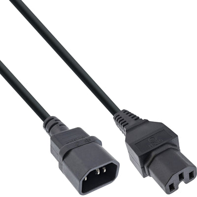 Inline 40PCS. Pack Bulk-pack ® Power Cable Extensión C15 Straight a C14 Socket Straight Black 1.8M — image 1