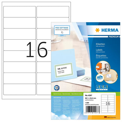 Herma Labels Dirección A4 White 99,1X33,8MM Paper 1600 Units — image 1