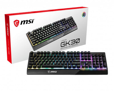 MSI Keyboard Spanish Vigor GK30 USB QWERTY Black — image 1