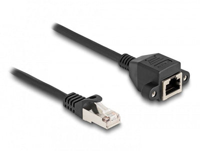Delock 80193 Cable Extensión RJ50 Male a Female S/FTP 1M Black — image 1