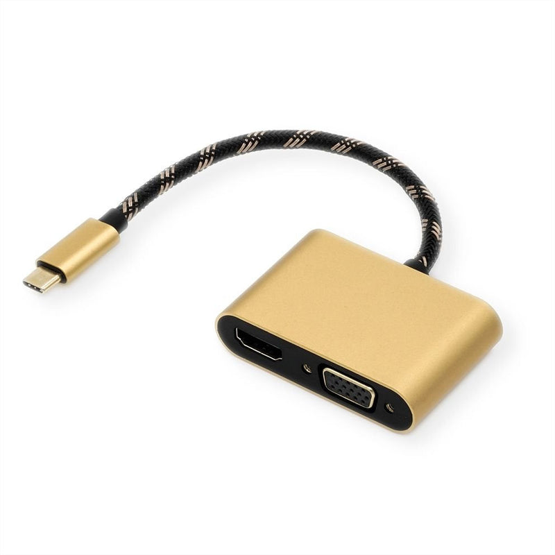 Roline Gold Display Adapter USB Type-c - VGA + HDMI
