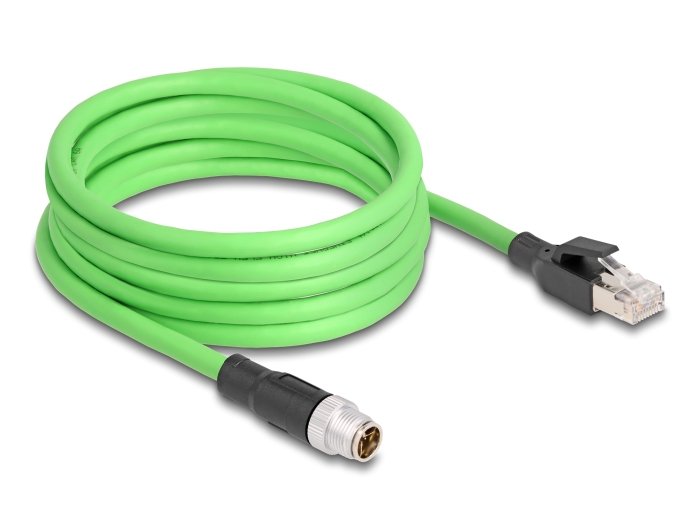 Delock 80444 Cable M12 Codificado X 8 Pin Male a RJ45 Male Pur (tpu) 5M