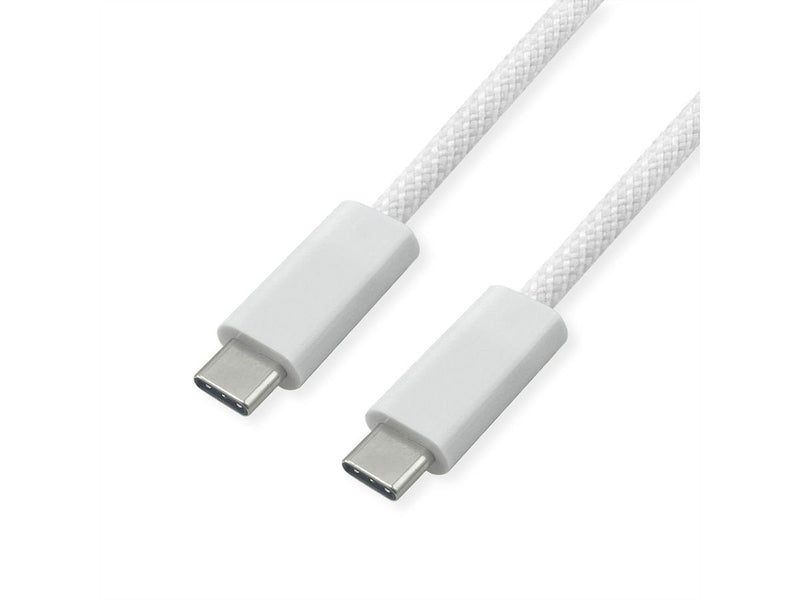 Roline USB4 GEN3X2 Cable C?c, M M, 8K UHD-2, 40GBIT S, 240W, White 1M