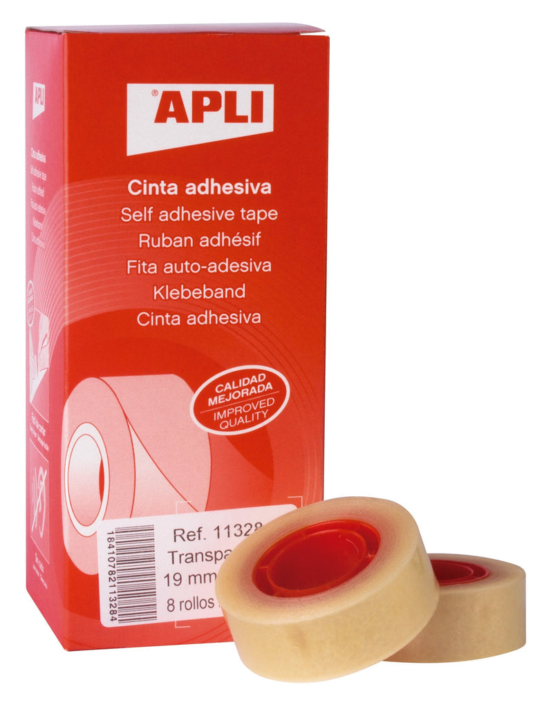 Apli Pack 8 Cintas Adhesivas Transparent 19MM X 33M