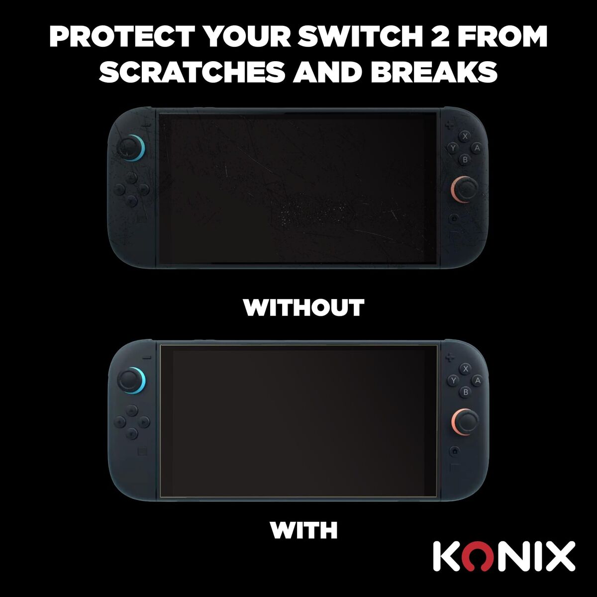 Konix Screen Shield For Nintendo Switch 2 Konix