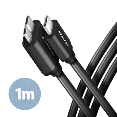 Axagon HMM3-CM10AB Cable Micro-b USB Auf USB-C 3.2 Gen 1, Black - 1M — image 1