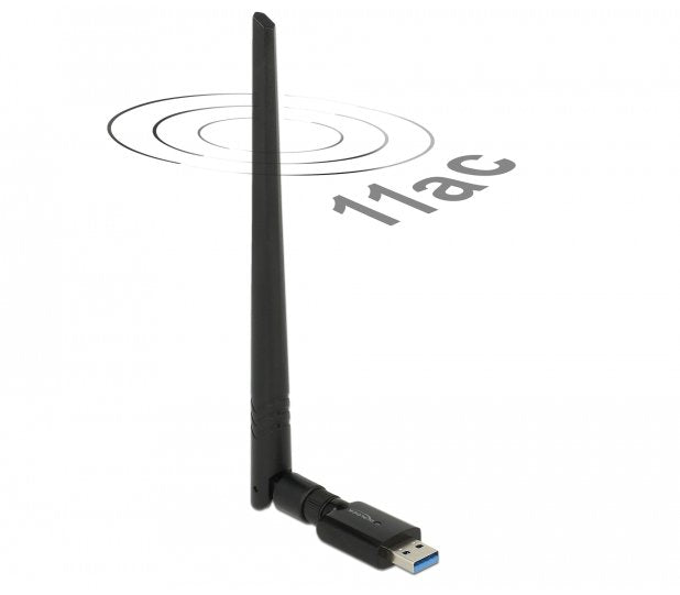 Delock Adapter WLAN AC/a/B/G/N Dualband USB 3.0A 867 + 300Mbps With Antenna External