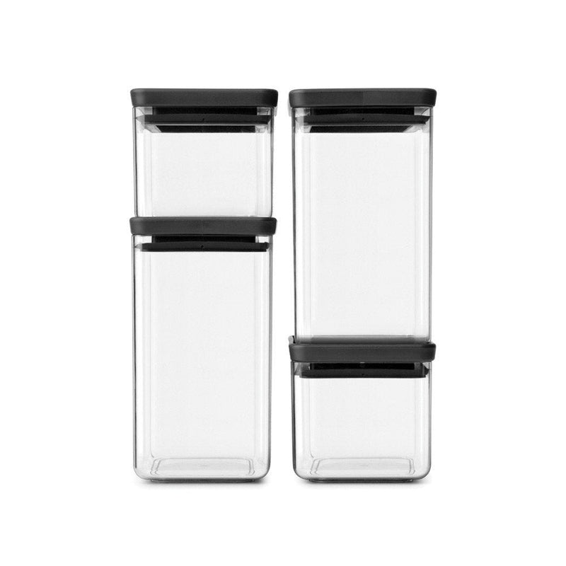 Brabantia Jar Almacenamiento Square Tasty 4X1, Grey Oscuro