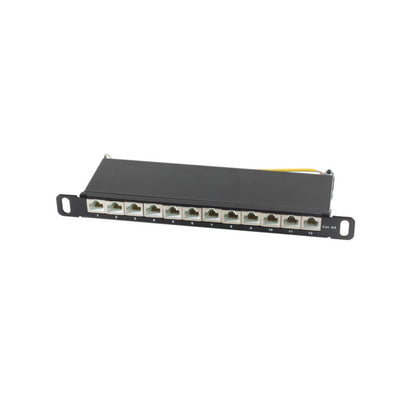 S-impuls 10-RJ45-PATCHPANEL 0,5HE, 12-PORT, CAT.6A STP, Sw — image 1