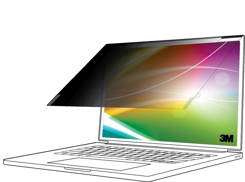 3M Bright Screen Privacy Filter Privacy Laptop Removable Foldable 13.6 Black