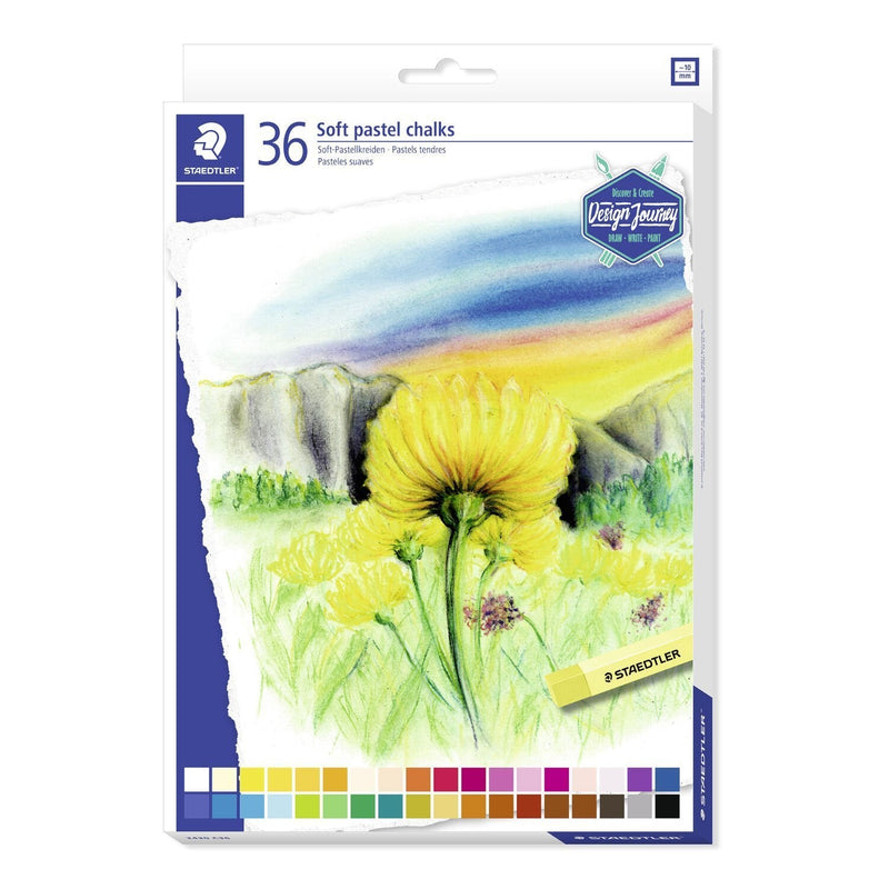 Staedtler 2430 Pack 36 Tizas Pastel Soft - Excelentes Mezclar Colours - Resistencia a Luminosidad - Colours Su