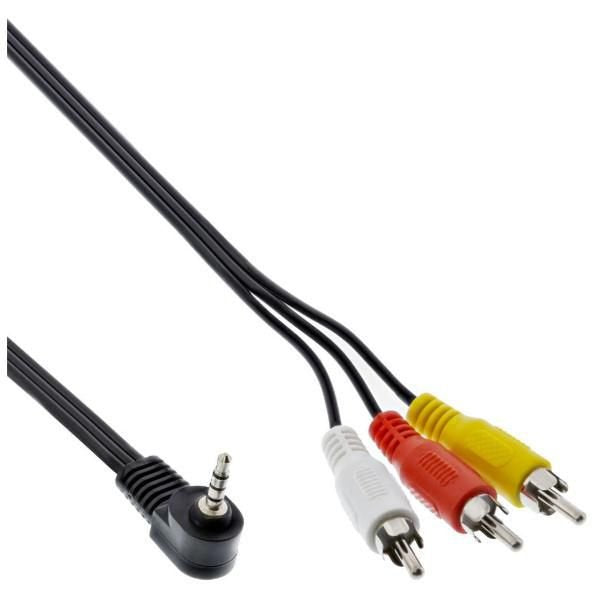 Inline Cable Audio/Video 3.5MM 4 Pin Male a 3X Rca Camcorder Digital 1.5M