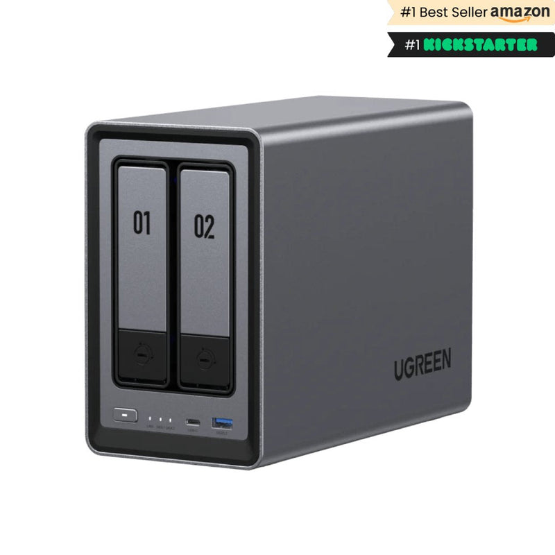 UGREEN Nasync DXP2800 NAS System 2-BAY Compacto Intel® N N100 8GB DDR5 0TB Ugos Pro Black