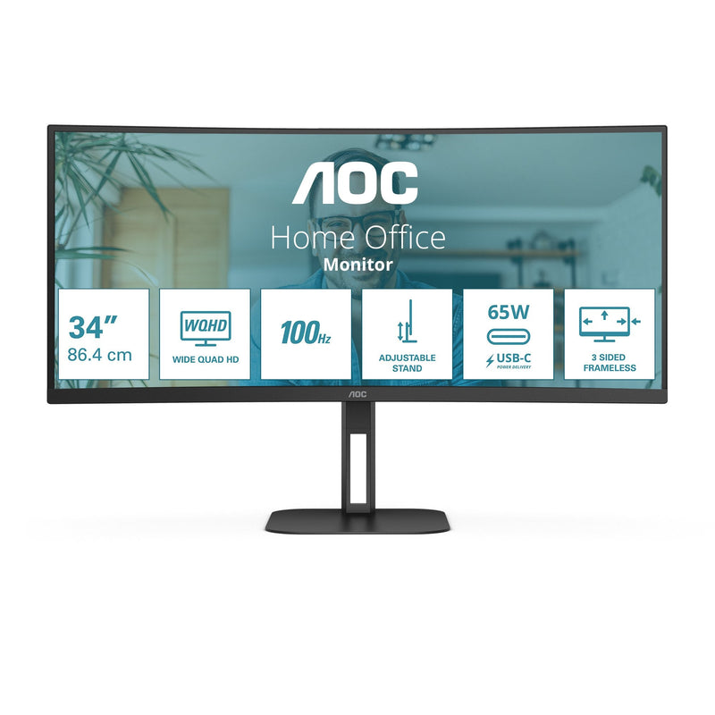 AOC Monitor 34 CU34V5C Value Line 1MS, Hdmi, Dp, USB-C