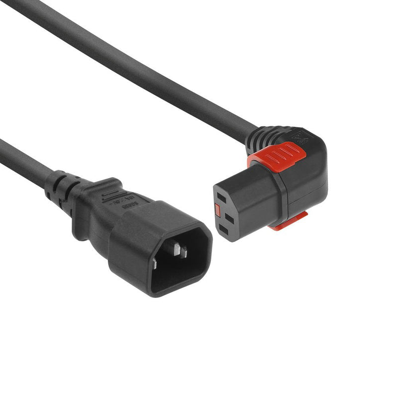 Powercord C14 - C13 IEC Lock (down Angled) Black 3M, PC2052