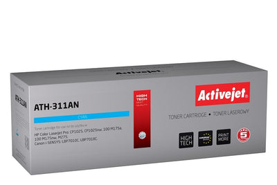 Activejet Toner ATH-311AN (reemplazo Canon HP 126A CRG-729C CE311A - Premium - 1000 Páginas - Cyan — image 1