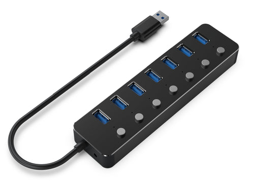 Gembird Hub 7 Ports USB 3.1 Gen 1 With Switches Black UHB-U3P7P-01 — image 1
