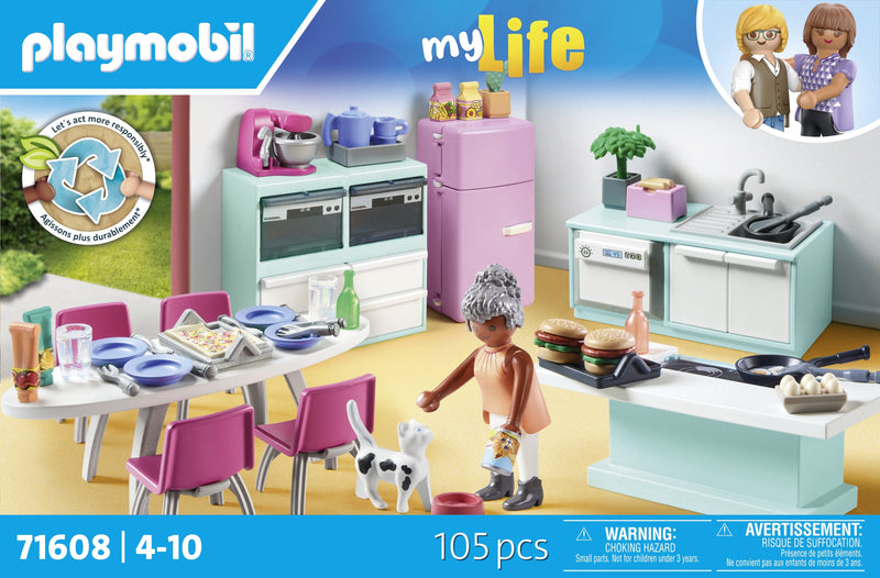 Playmobil 71608 My Life Kitchen With Comedor, Toy Construcción 71608