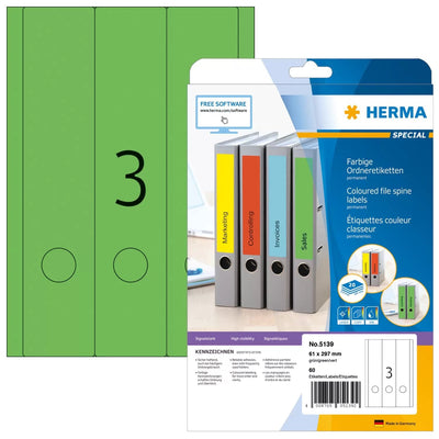 Herma Labels Ring Binder 61,0 X 297,0MM Green — image 1