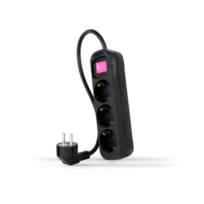 Nanocable Power Strip 3 Sockets Switch 1.4M - Black — image 1