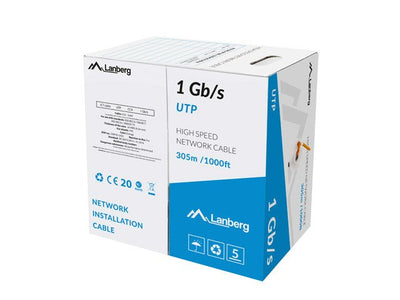 Lanberg Bobina UTP RJ45 1GB/S Solido Cca AWG23 305M Orange — image 1