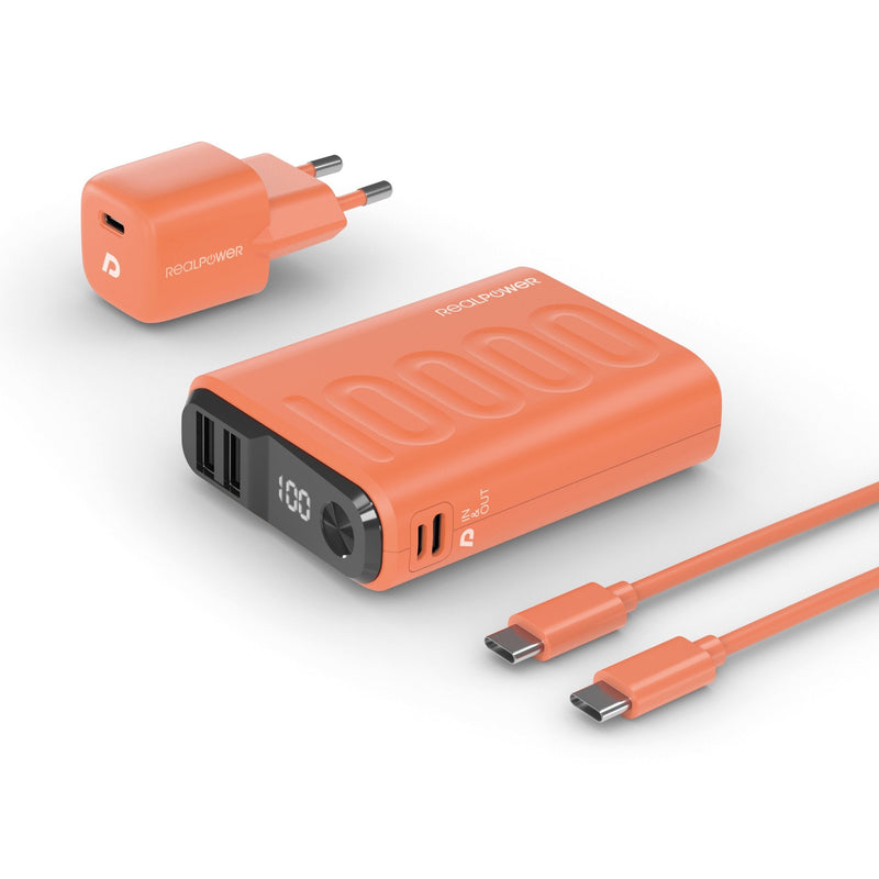 Realpower Battery External PB-10000 Power Pack Orange