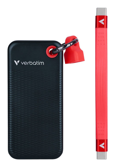 Verbatim SSD 256GB, USB 3.2, Type-c, Pocket, Black/Red — image 1