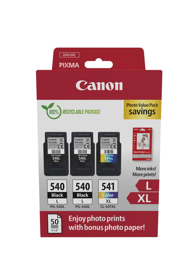 Canon PG-540L/CL-541XL Multipack 3 Cartridges Ink Originales + 50 Hojas Paper Fotografico - 5224B015 — image 1