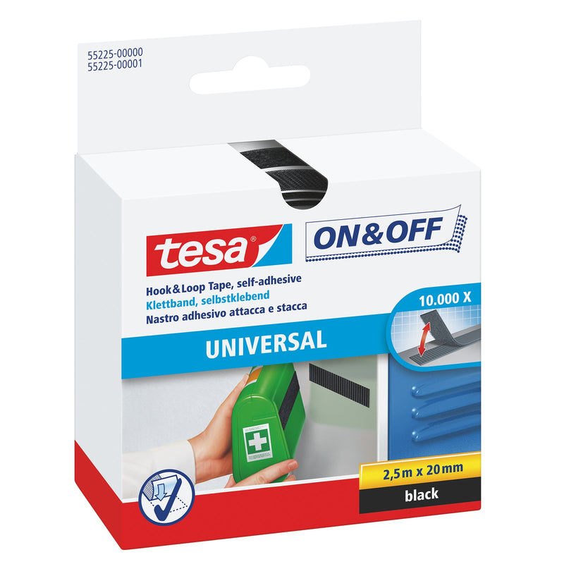 Tesa 55225-00000 Velcro Terciopelo Black 1 Pieces