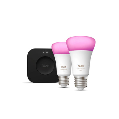 Philips Hue White And Colour Ambiance Kit Inicio: 2 Bulbs Inteligentes E27 With Capacity Colour + Hue Bridge P — image 1