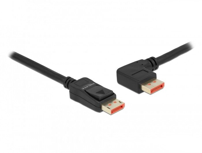 Delock DisplayPort Cable Plug Gerade Zu Plug 90° Links Gewinkelt 8K 60 HZ 5M