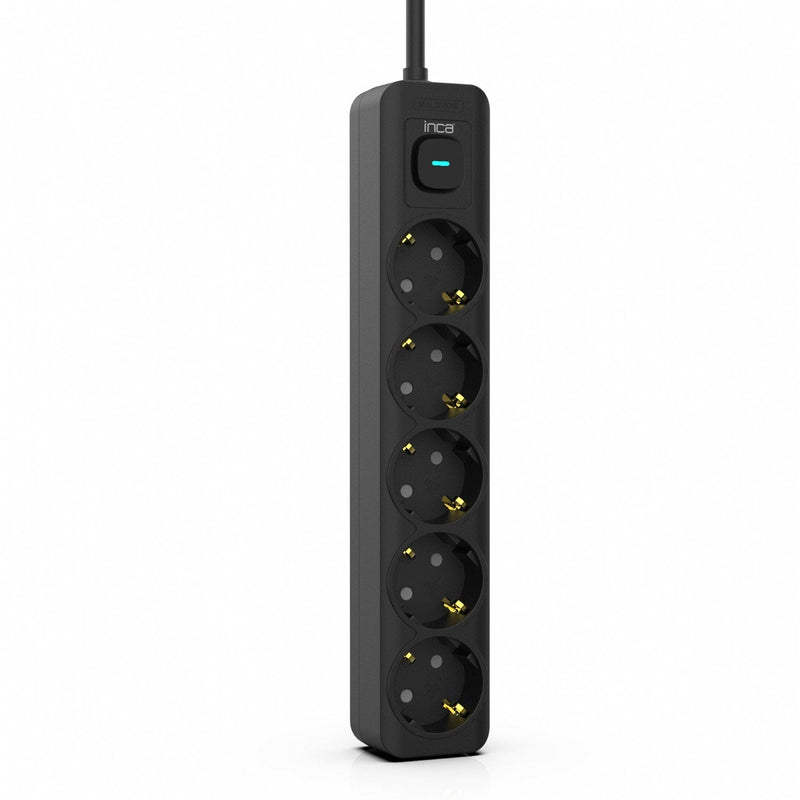 Power Strip Inca IPW-44SY Black 5 Salidas AC 230V 1,5M
