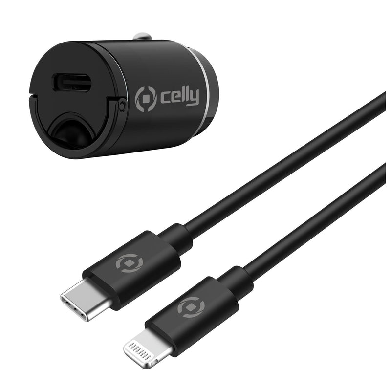 Celly Ccminilight Charger Car 20W Usbc&cable Black