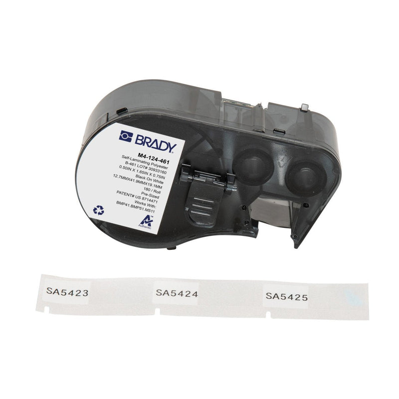 Brady M4-124-461 Tape Labels Genuine Poliester Autolaminable Lab - Texto Black Sobre Fondo White