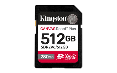 Kingston Sdxc 512GB Canvas React Plus Sdxc Uhs-ii 280R/100W U3 V60 — image 1