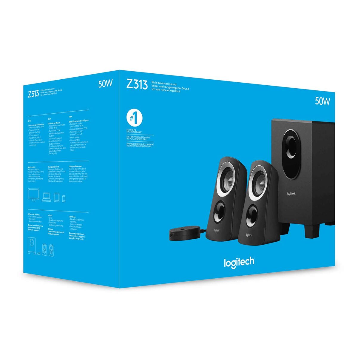 Logitech 2.1 Multimedia Speakers Logitech Z313 Black 25 W