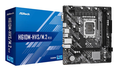 Asrock Motherboard H610M-HVS/M.2 R2.0 Intel H610 1700 microATX 2 DDR4 VGA HDMI PCIE4 1X M.2 — image 1