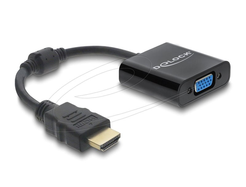 Delock Adapter HDMI Plug Zu VGA Buchse Black