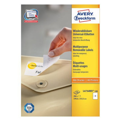 Avery Zweckform Labels L4734REV-100 White 199,6 X 143,5MM — image 1