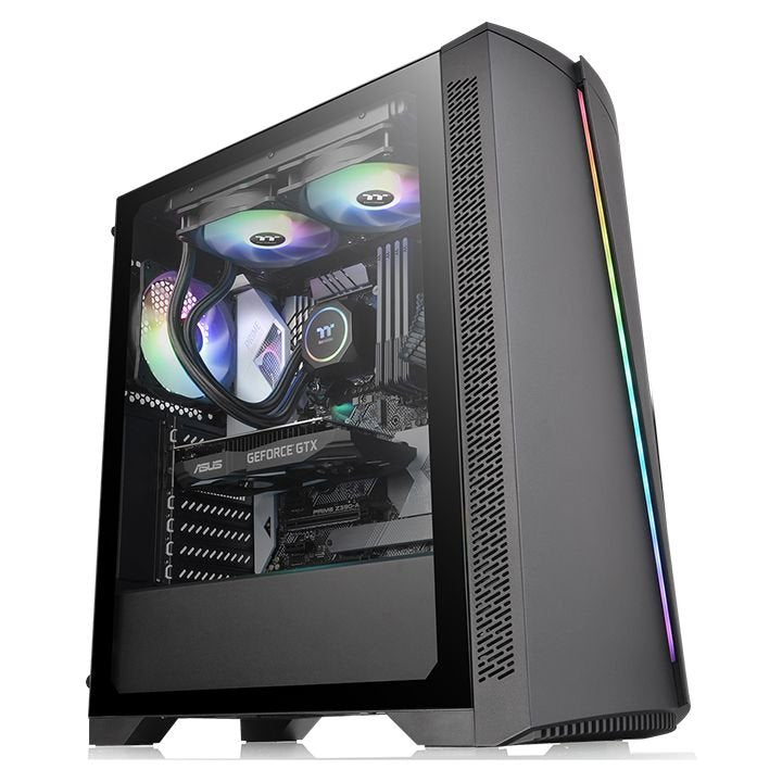 Thermaltake PC Case Tower ATX H350 Tg RGB Black Glass Tempered/1XVENT 120MM Included CA-1R9-00M1WN-00
