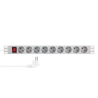 Logilink 9ER Power Strip Plugs 19 Pdu With Switch Grey Claro — image 1