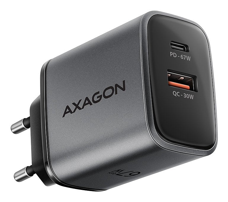 ACU-PQ67 Charger Network Pd&qc 67W 2-PORT GaN, USB-A + USB-C