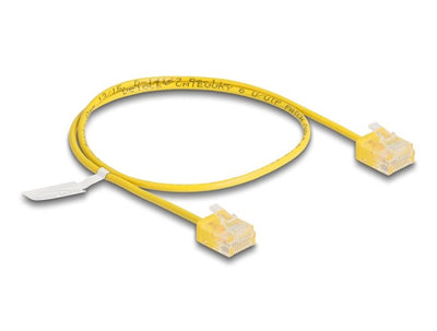 Delock RJ45 Network Cable CAT.6 UTP Ultra Slim 0,5M Yellow With Kurzen Machon — image 1