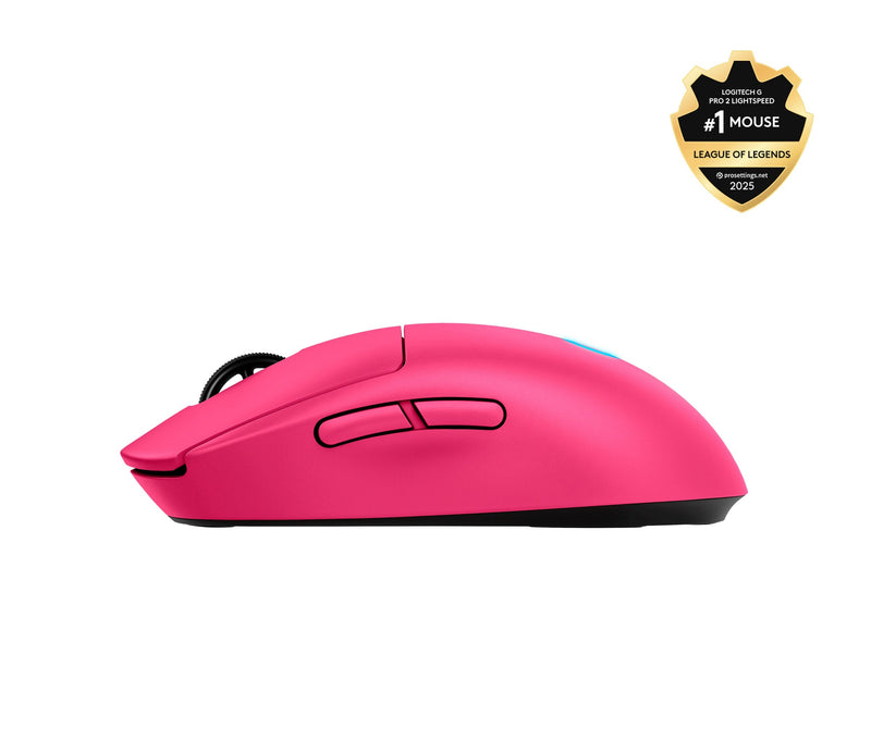 Logitech Mouse Gaming G Pro 2 Diestro And Zurdo Óptico 8 Buttons Wireless Cableado 2.4GHZ USB Receptor USB Log