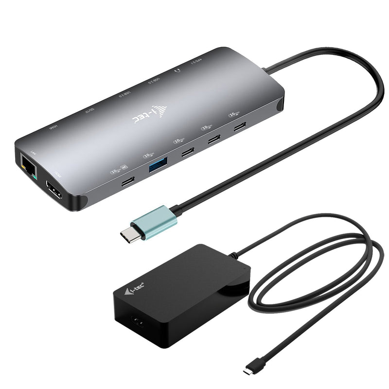 I-tec USB-C Metal Nano 3X Display Docking Station 2x HDMI 1x USB-C Video LAN Audio Czytnik Kart Power Delivery